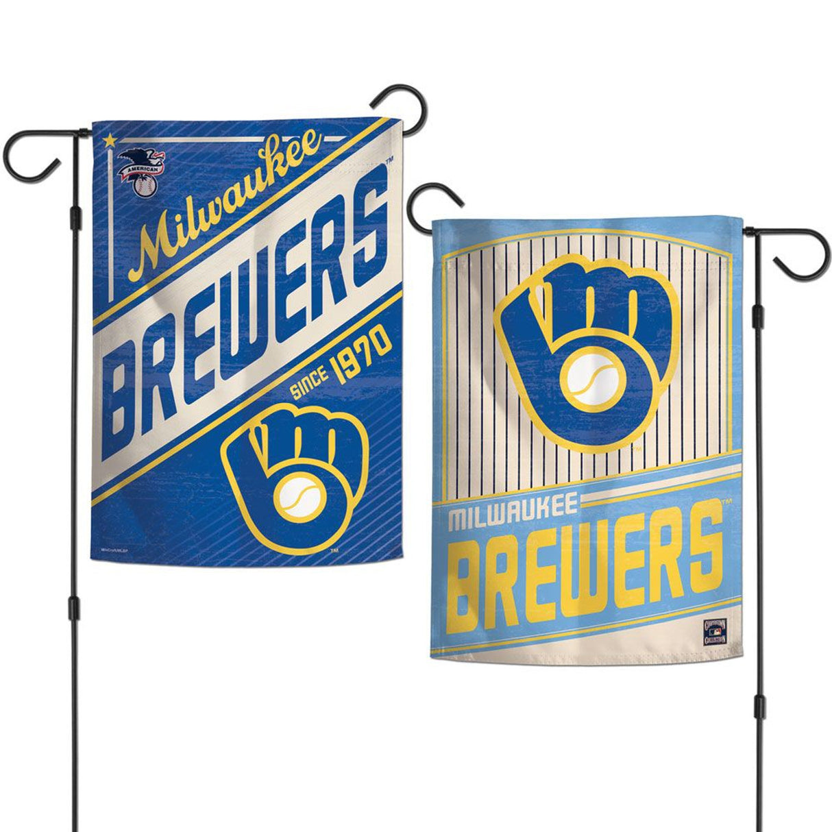 Wincraft Milwaukee Brewers 2 Sided Cooperstown Style Garden Flag 12x18 Fan Gear MLB Milwaukee Brewers
