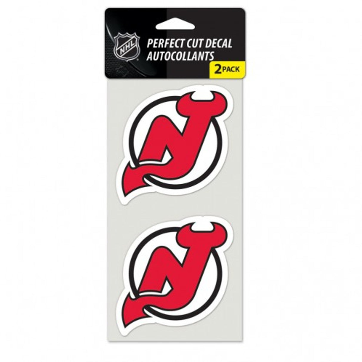 Wincraft New Jersey Devils Perfect Cut Set of 2 Decal 4x4 Fan Gear NHL New Jersey Devils