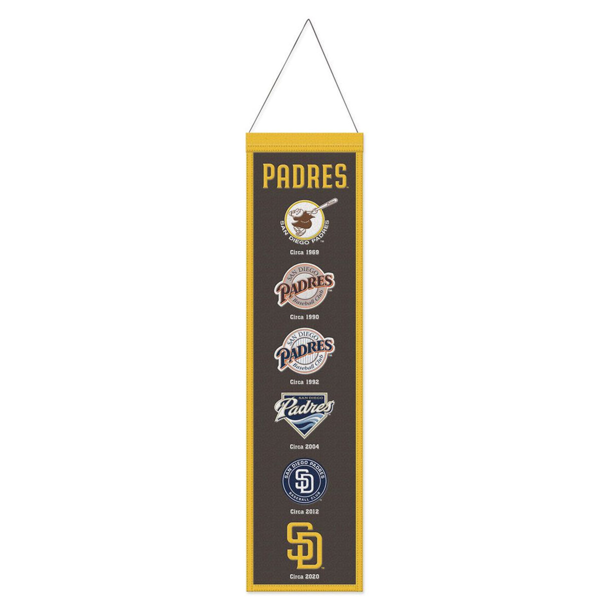 Wincraft San Diego Padres Heritage Evolution Design Banner Wool 8x32 Fan Gear MLB San Diego Padres