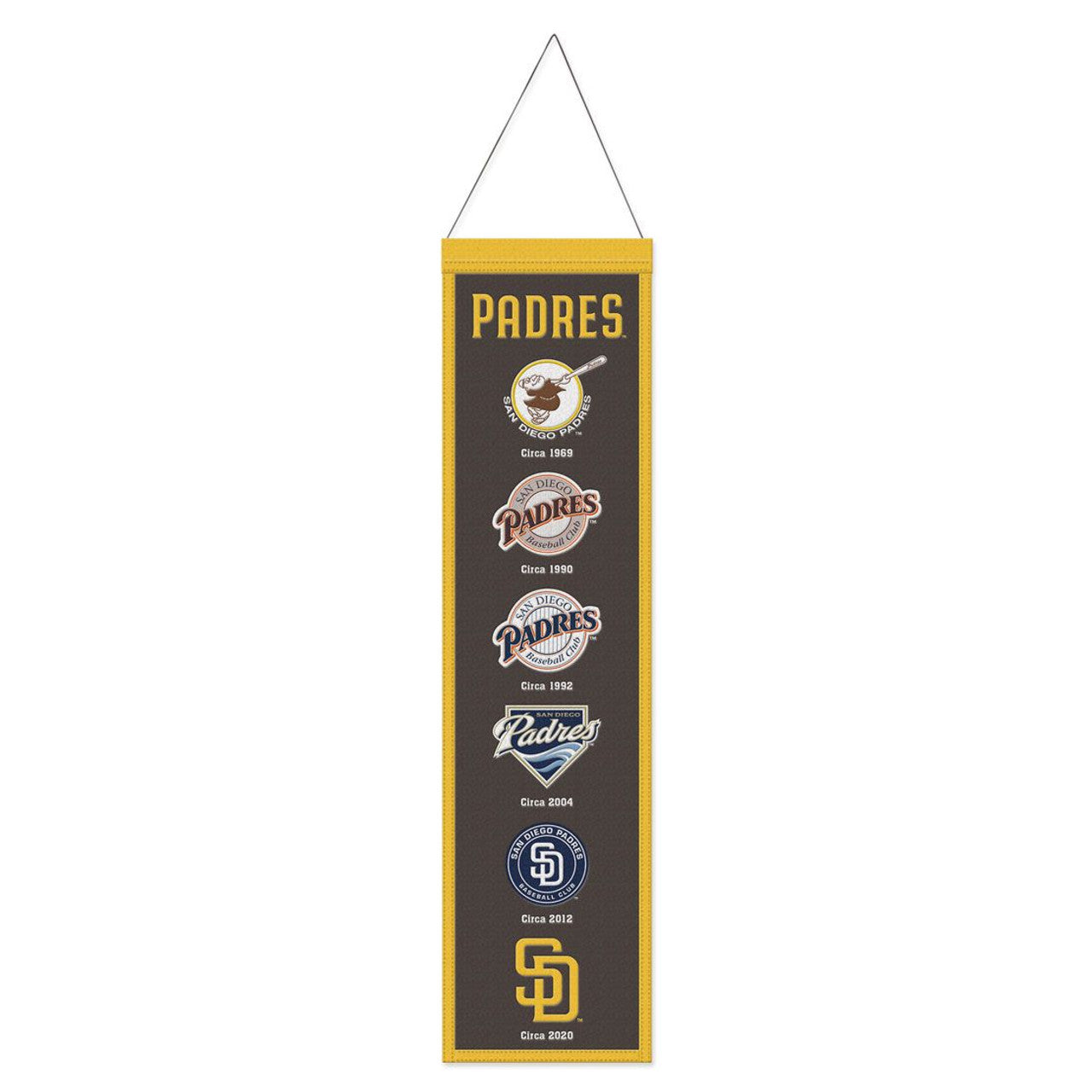 Wincraft San Diego Padres Heritage Evolution Design Banner Wool 8x32 Fan Gear MLB San Diego Padres