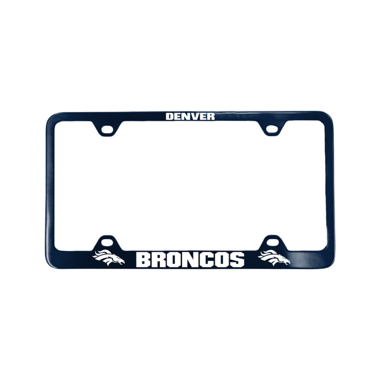 Fremont Die Denver Broncos Laser Cut Blue License Plate Frame Fan Gear NFL Denver Broncos