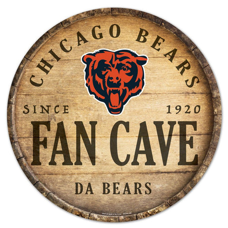Wincraft Chicago Bears 14 Inch Round Barrel Top Design Wood Sign Fan Gear NFL Chicago Bears
