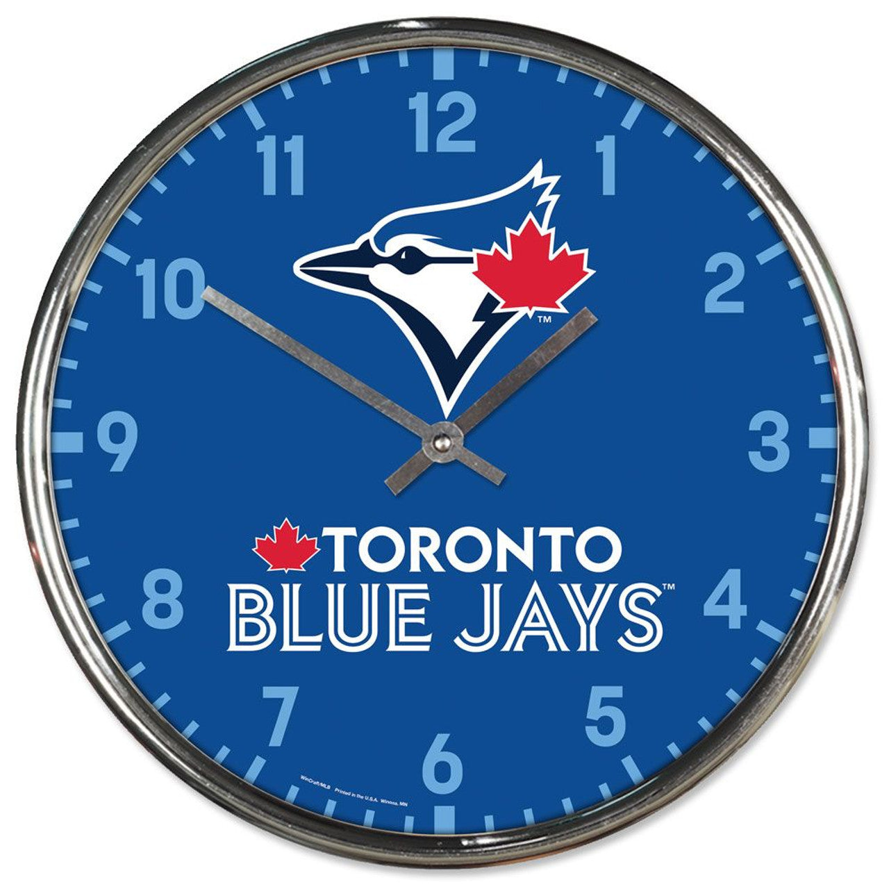 Wincraft Toronto Blue Jays Round Chrome Wall Clock Fan Gear MLB Toronto Blue Jays