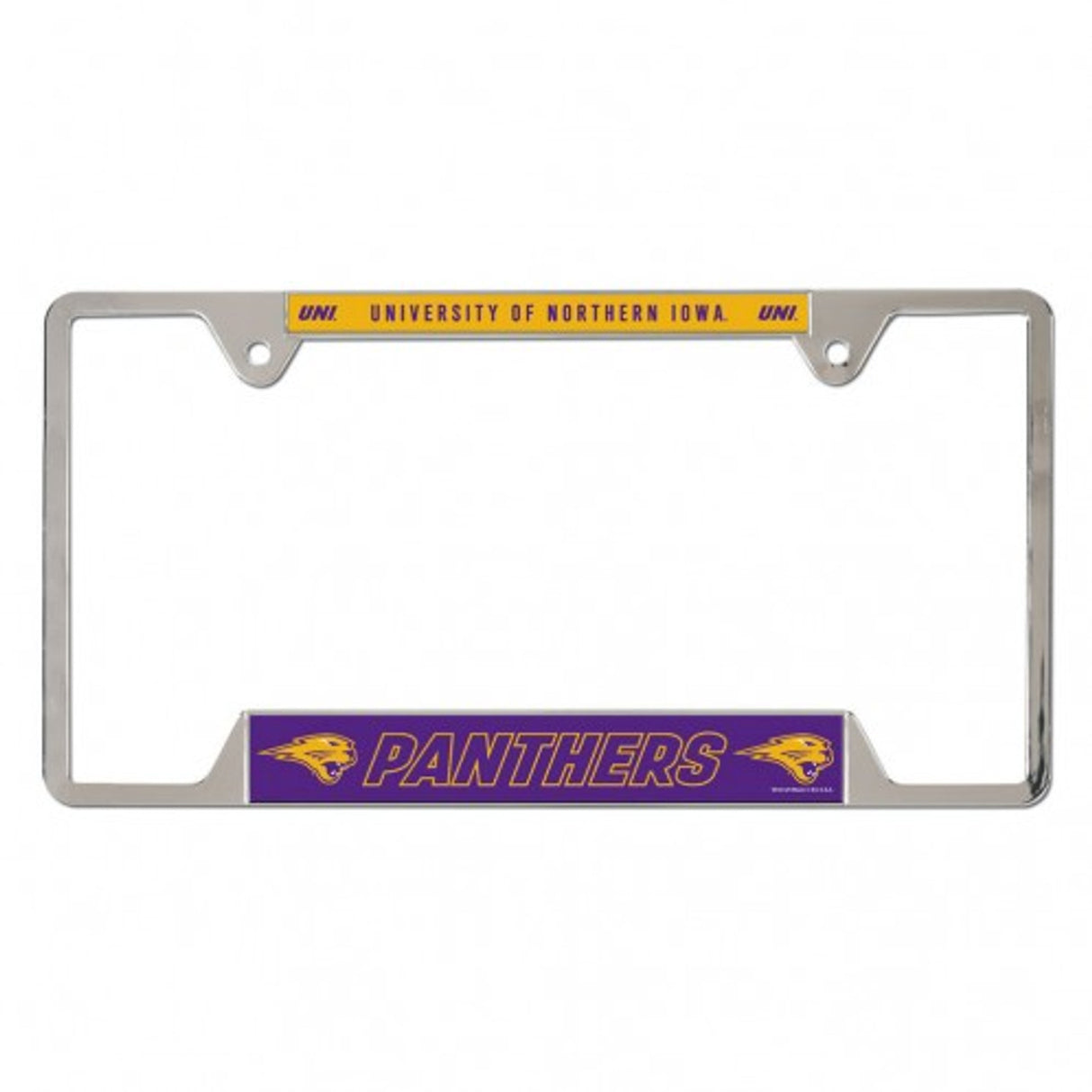 Wincraft Northern Iowa Panthers Metal License Plate Frame Fan Gear NCAA Northern Iowa Panthers