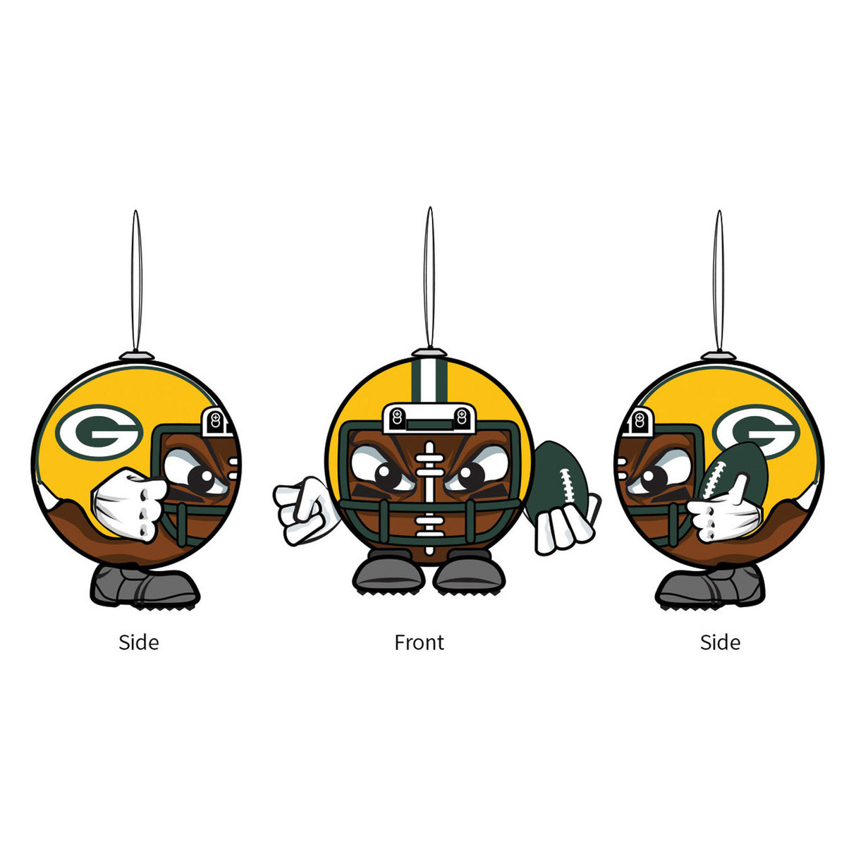 Evergreen Enterprises Green Bay Packers Ornament Ball Head Fan Gear NFL Green Bay Packers