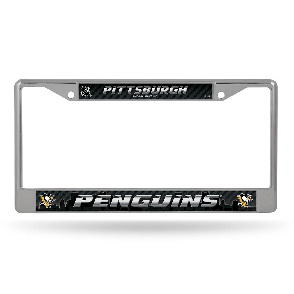 Rico Industries Pittsburgh Penguins Chrome Printed Insert License Plate Frame Fan Gear NHL Pittsburgh Penguins