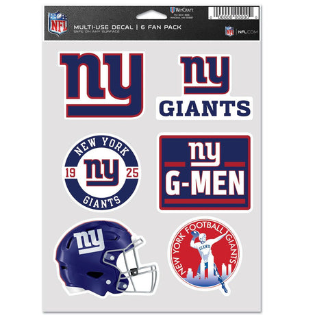 Wincraft New York Giants Fan Multi Use 6 Pack Decal Fan Gear NFL New York Giants
