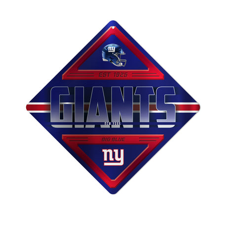 Rico Industries New York Giants Metal Diamond Shape Sign Fan Gear NFL New York Giants
