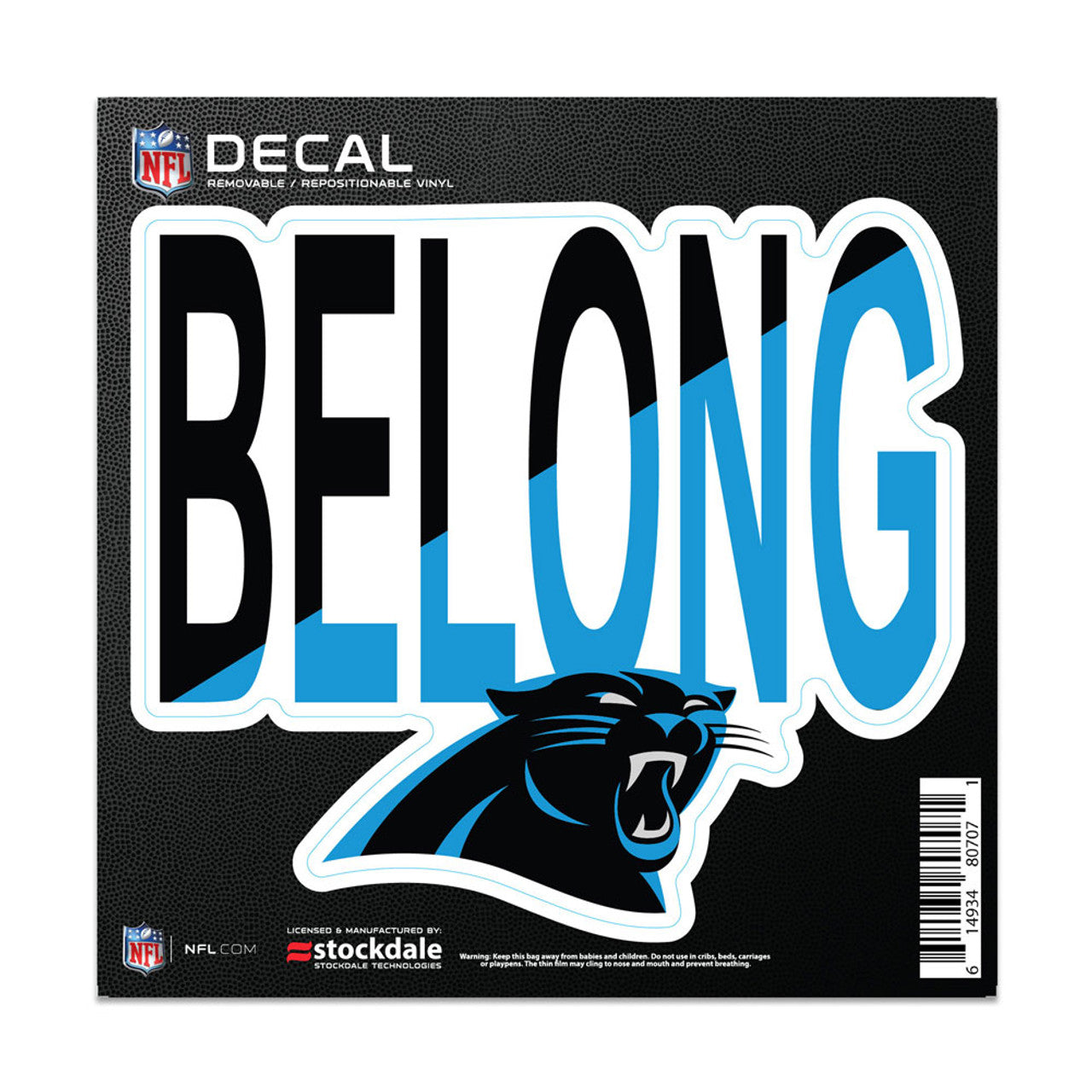 Wincraft Carolina Panthers All Surface Slogan Decal 6x6 Fan Gear NFL Carolina Panthers