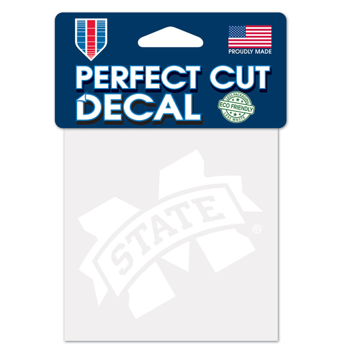 Wincraft Mississippi State Bulldogs Perfect Cut White Decal 4x4 Fan Gear NCAA Mississippi State Bulldogs