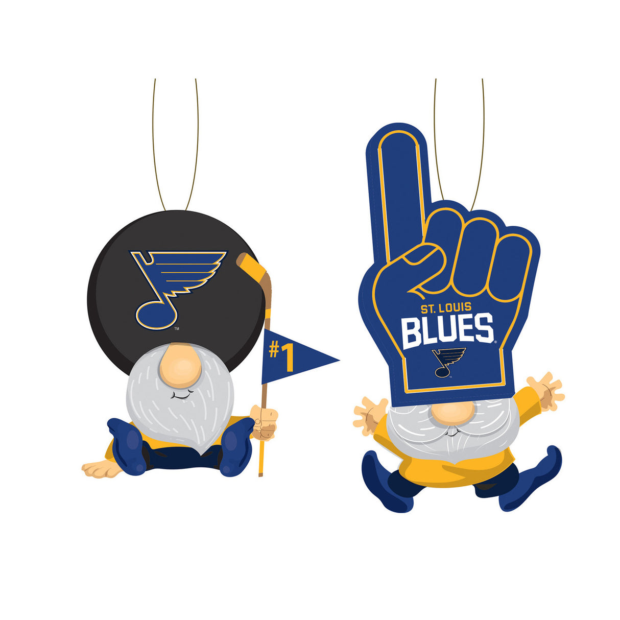 Evergreen Enterprises St. Louis Blues Fan 2 Pack Gnome Ornament Fan Gear NHL St. Louis Blues