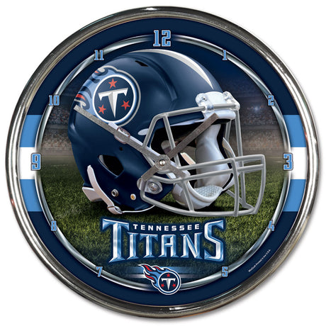 Wincraft Tennessee Titans Chrome Round Wall Style Clock Fan Gear NFL Tennessee Titans