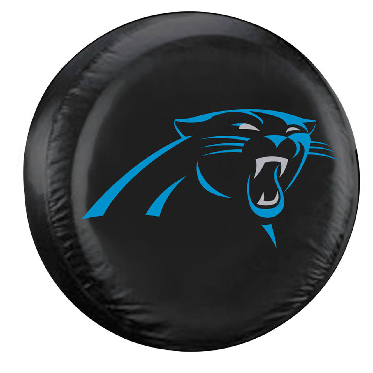 Fremont Die Carolina Panthers Black Tire Cover Size Large Fan Gear NFL Carolina Panthers