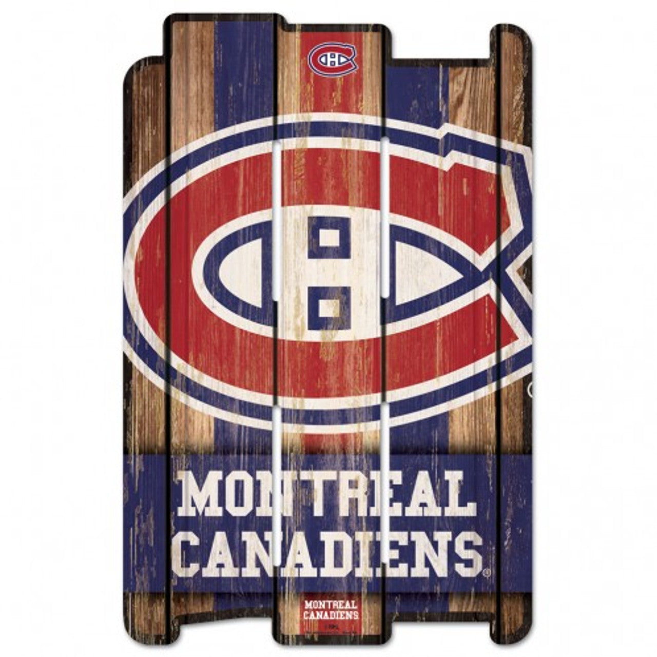 Wincraft Montreal Canadiens Fence Style Wood Sign 11x17 - Special Order Fan Gear NHL Montreal Canadiens