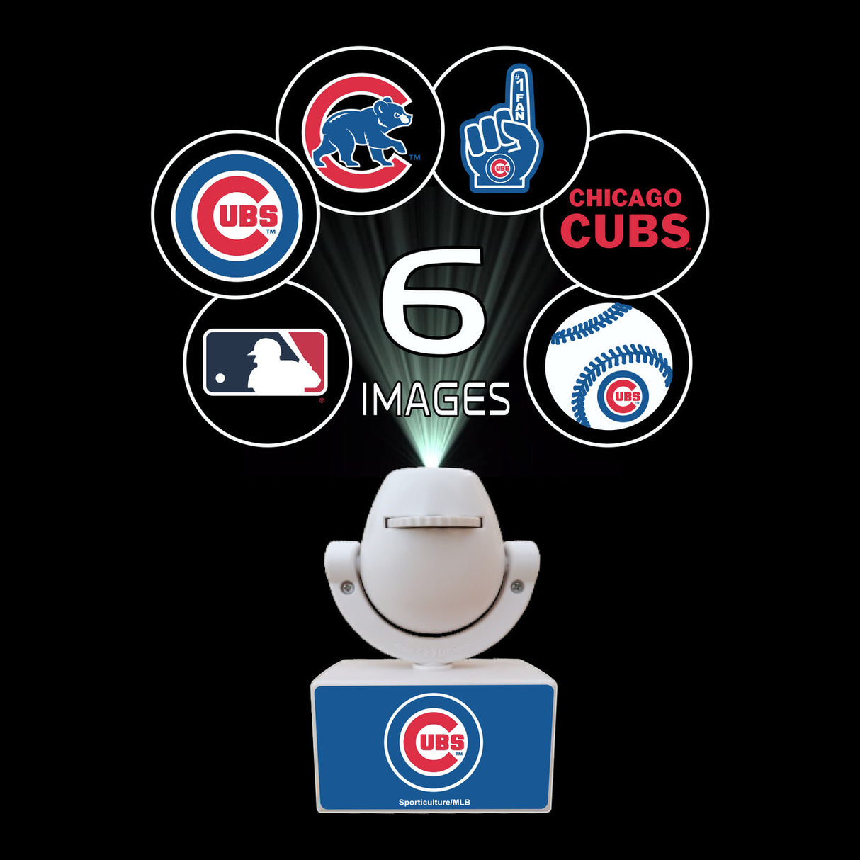 Sporticulture Chicago Cubs Spotlight Mini Projector - Special Order Fan Gear MLB Chicago Cubs