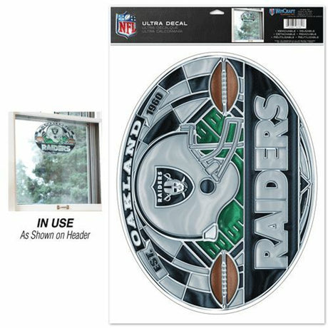 Wincraft Oakland Raiders Multi Use stained Glass Style Decal 11x17 Fan Gear NFL Las Vegas Raiders