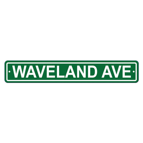 Fremont Die Chicago Cubs Waveland Avenue Street Style Plastic Sign 4x24 Fan Gear MLB Chicago Cubs