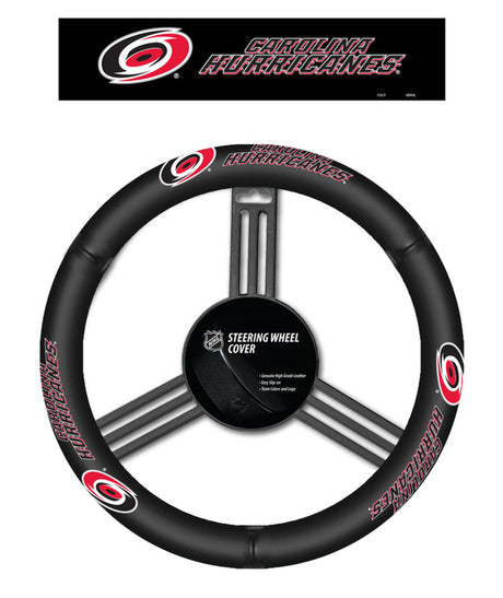 Fremont Die Carolina Hurricanes Leather Steering Wheel Cover Fan Gear NHL Carolina Hurricanes