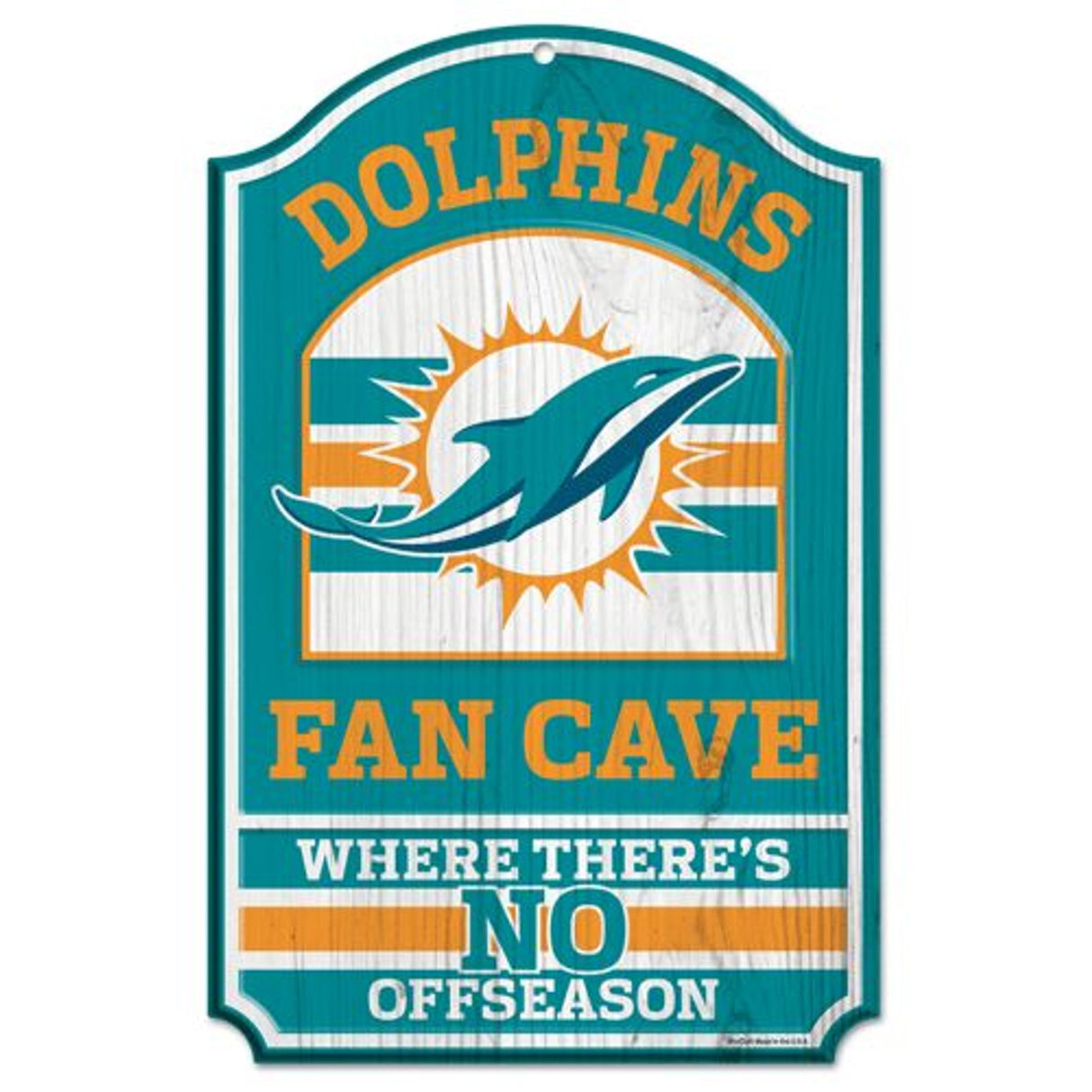 Wincraft Miami Dolphins Fan Cave Design Wood Sign 11"x17" Fan Gear NFL Miami Dolphins