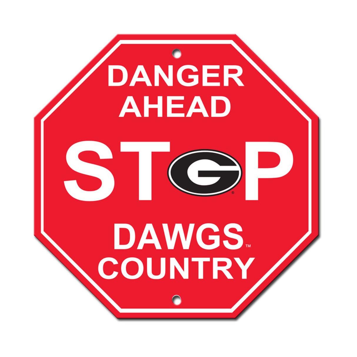 Fremont Die Georgia Bulldogs Plastic Stop Style Sign 12x12 Fan Gear NCAA Georgia Bulldogs