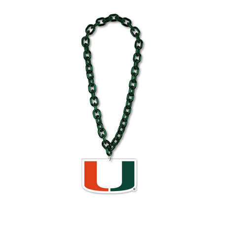Wincraft Miami Hurricanes Fan Big Chain Necklace Fan Gear NCAA Miami Hurricanes