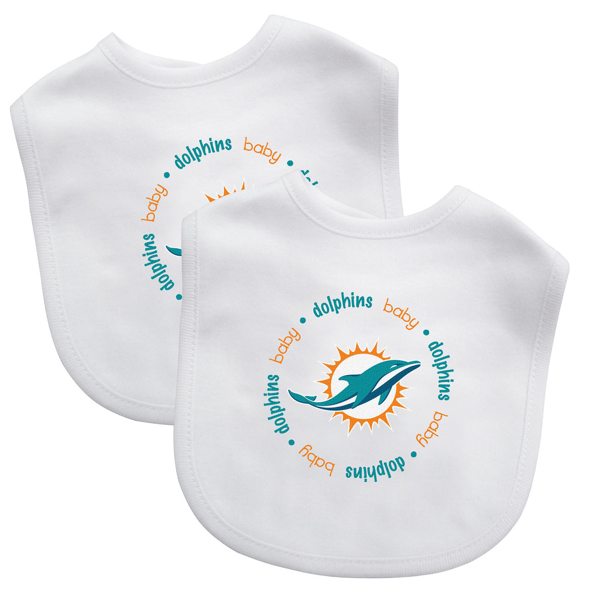 Masterpieces Puzzle Company Miami Dolphins 2 Pack Baby Bib Fan Gear NFL Miami Dolphins