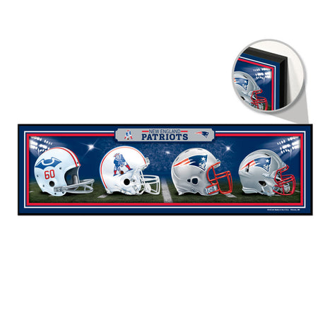 Wincraft New England Patriots Helmets Design Wood Sign 9x30 - Special Order Fan Gear NFL New England Patriots
