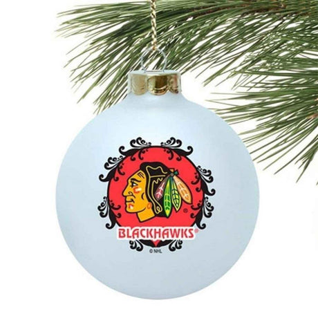 BOELTER Chicago Blackhawks Large Glass Ball Ornament Fan Gear NHL Chicago Blackhawks
