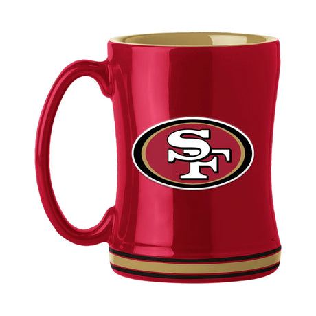 Logo Brands San Francisco 49er Team Color 14oz Sculpted Reliefs Coffee Mug Fan Gear NFL San Francisco 49ers