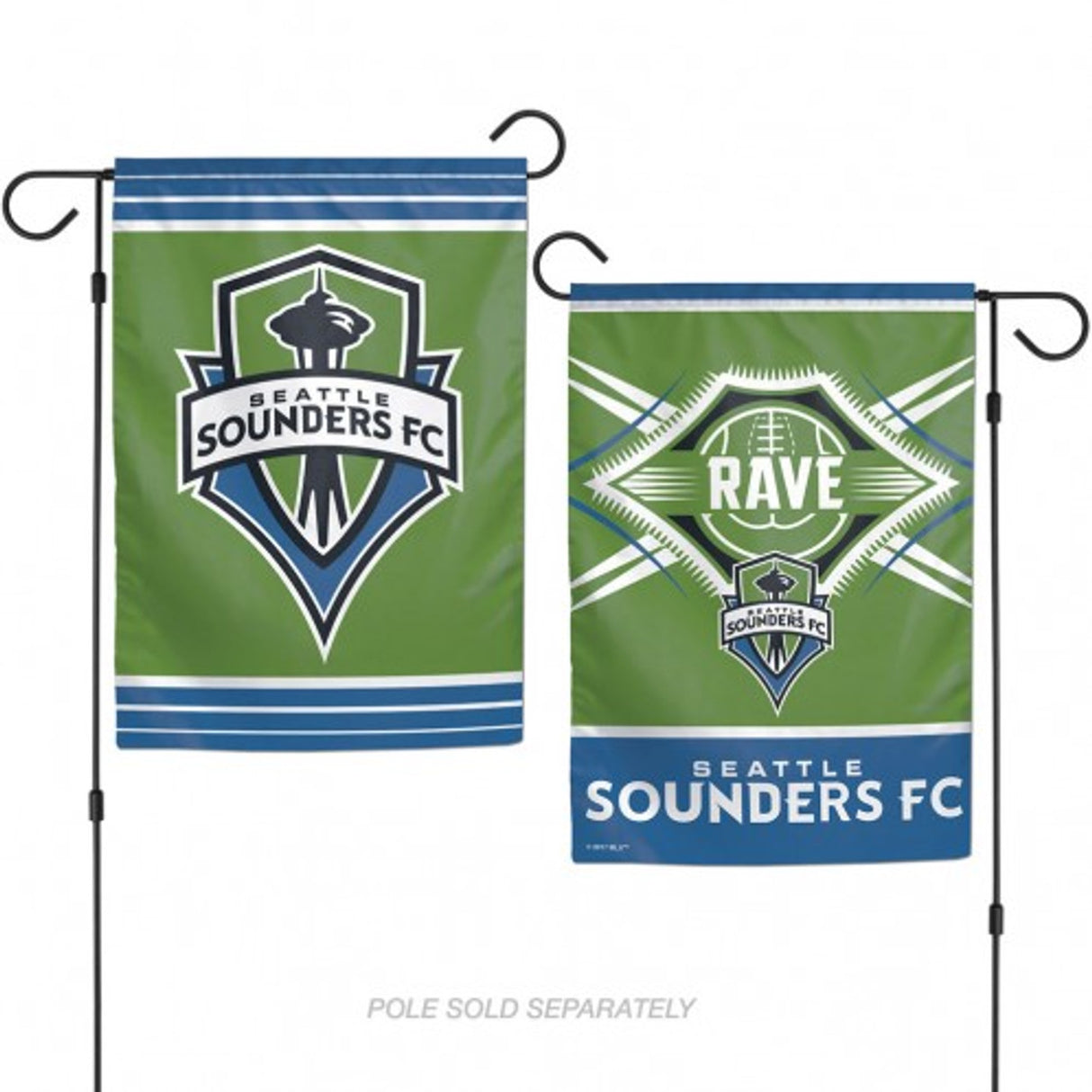 Wincraft Seattle Sounders 2 Sided Garden Style Flag 12x18 Fan Gear MLS Seattle Sounders