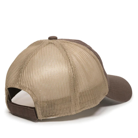 Outdoor Cap FWT-130 Garment Washed Unstructured Trucker Hat Unisex Accessories Hats & Caps