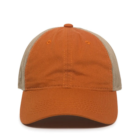 Outdoor Cap FWT-130 Garment Washed Unstructured Trucker Hat Unisex Accessories Hats & Caps