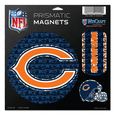 Wincraft Chicago Bears Prismatic Sheet Magnets 11x11 Fan Gear NFL Chicago Bears