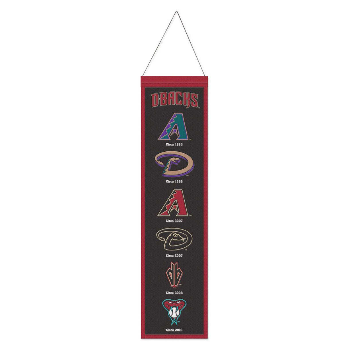 Wincraft Arizona Diamondbacks Heritage Evolution Design Wool Banner 8x32 Fan Gear MLB Arizona Diamondbacks