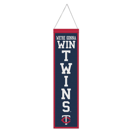 Wincraft Minnesota Twins Heritage Slogan Design Wool Banner 8x32 - Special Order Fan Gear MLB Minnesota Twins