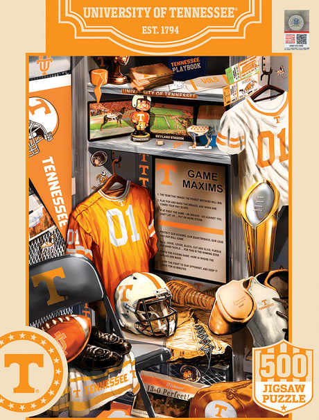 Masterpieces Puzzle Company Tennessee Volunteers Locker Room 500 Piece Puzzle Fan Gear NFL Tennessee Volunteers