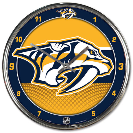 Wincraft Nashville Predators Chrome Round Wall Clock Fan Gear NHL Nashville Predators
