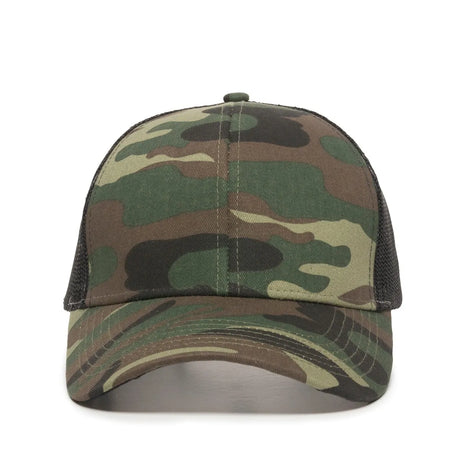 Outdoor Cap MBW-600 Cotton Twill Structured Trucker Hat Unisex Accessories Hats & Caps