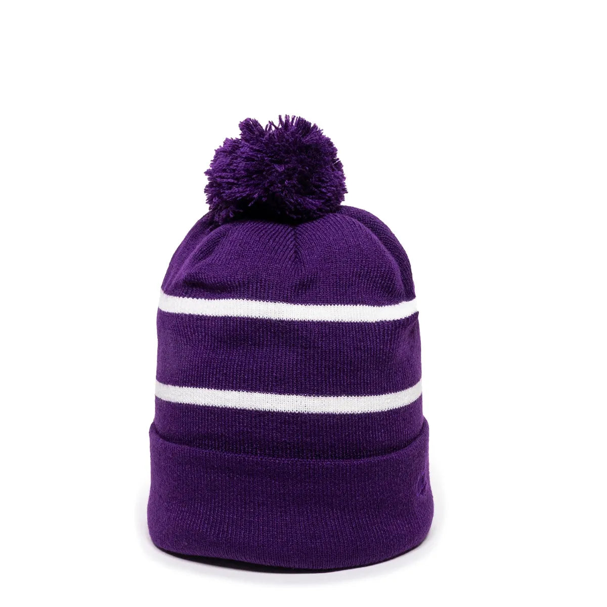 Outdoor Cap KNF-100 Striped Beanie with Black Fleece Lining & Pom-3