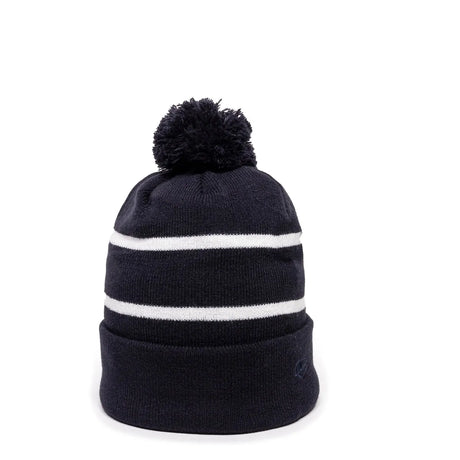 Outdoor Cap KNF-100 Striped Beanie with Black Fleece Lining & Pom Unisex Accessories Hats & Caps