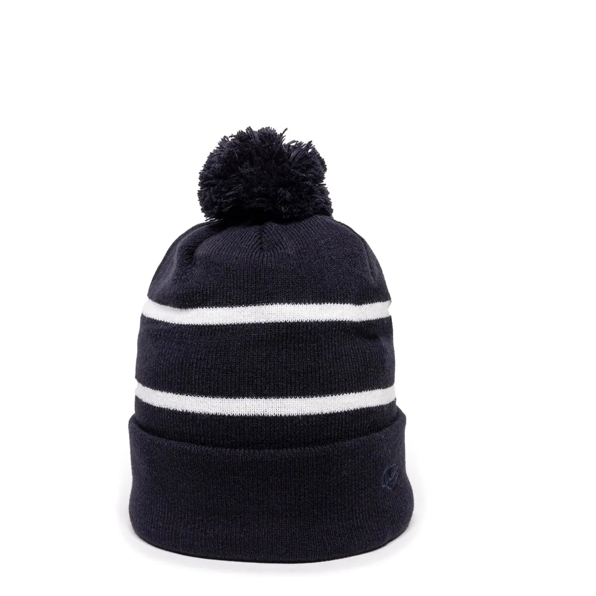 Outdoor Cap KNF-100 Striped Beanie with Black Fleece Lining & Pom-3