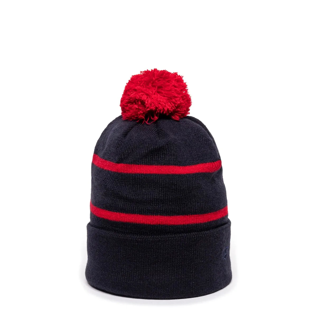 Outdoor Cap KNF-100 Striped Beanie with Black Fleece Lining & Pom Unisex Accessories Hats & Caps