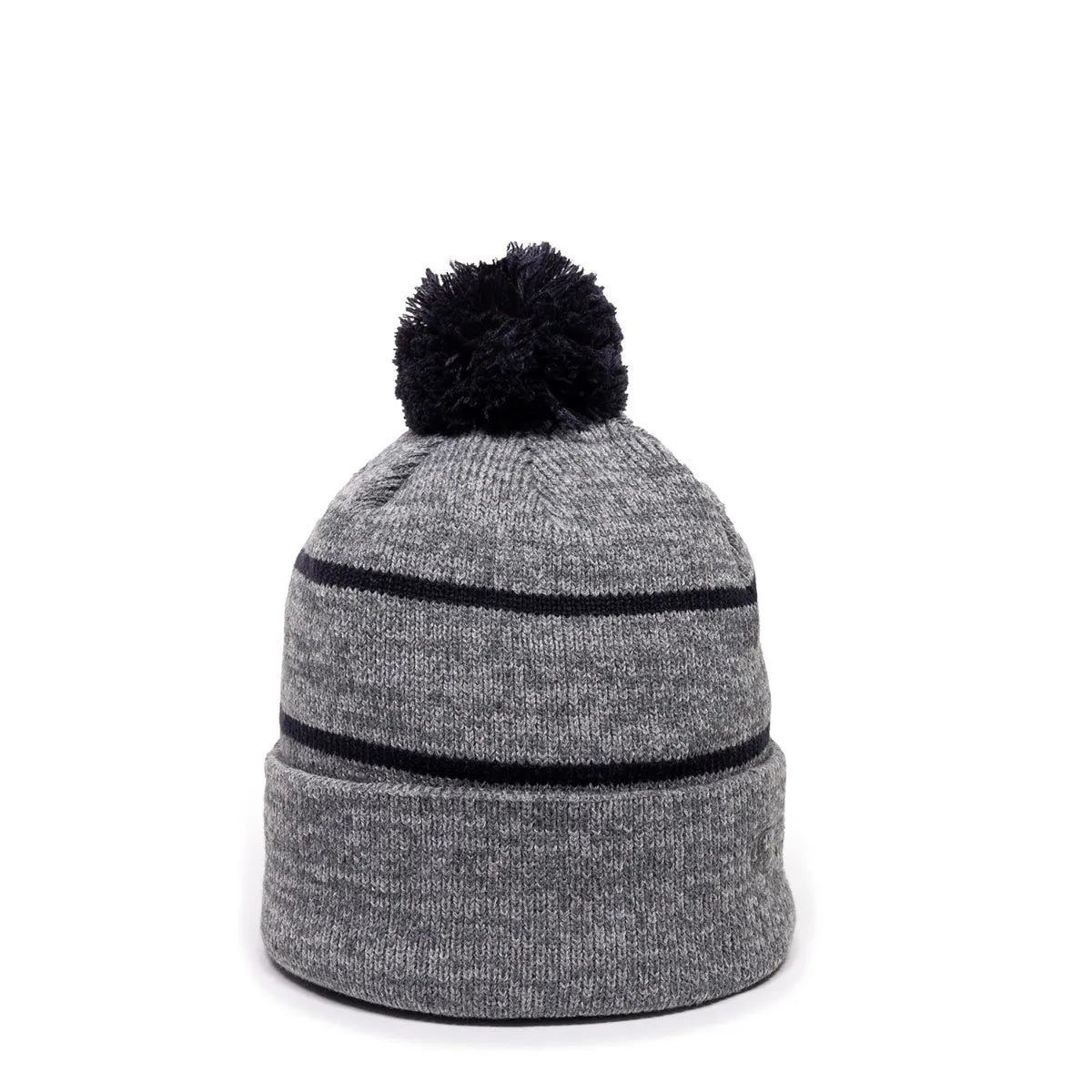 Outdoor Cap KNF-100 Striped Beanie with Black Fleece Lining & Pom-3