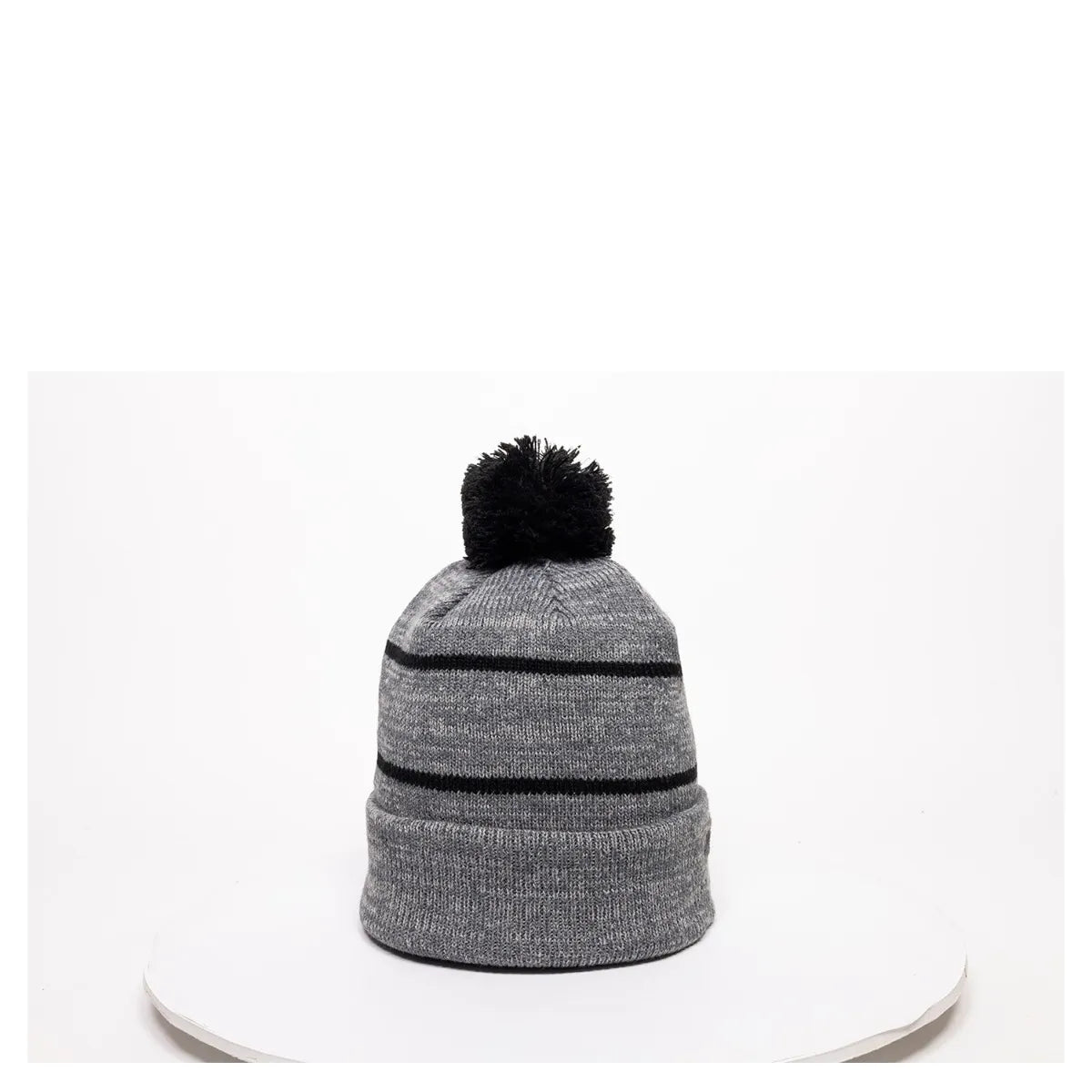 Outdoor Cap KNF-100 Striped Beanie with Black Fleece Lining & Pom Unisex Accessories Hats & Caps