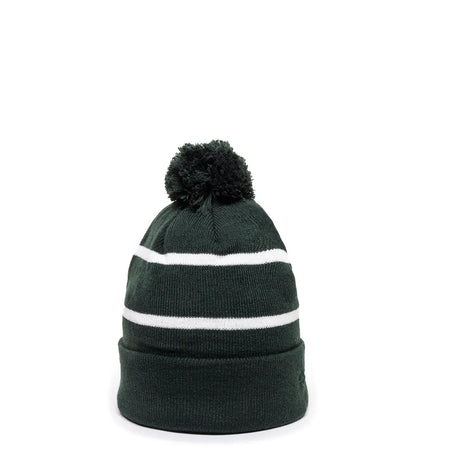 Outdoor Cap KNF-100 Striped Beanie with Black Fleece Lining & Pom Unisex Accessories Hats & Caps