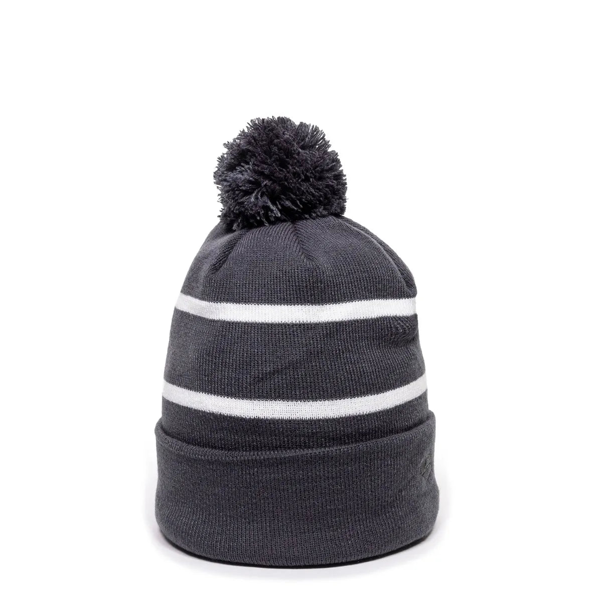 Outdoor Cap KNF-100 Striped Beanie with Black Fleece Lining & Pom Unisex Accessories Hats & Caps