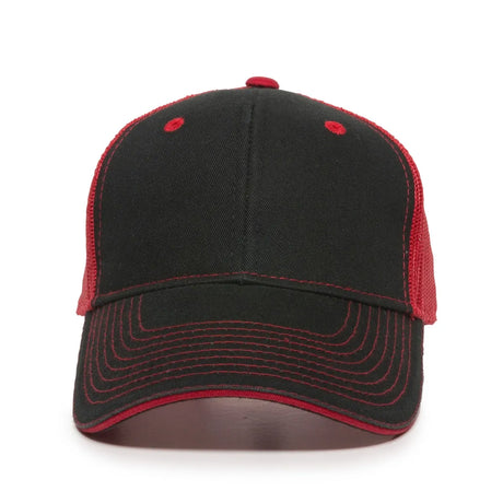 Outdoor Cap GWT-101M Cotton Twill Garment Washed Structured Trucker Hat Unisex Accessories Hats & Caps