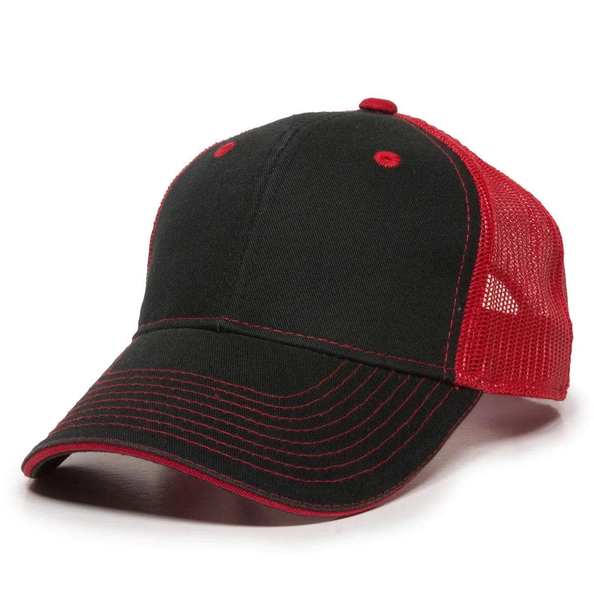 Outdoor Cap GWT-101M Cotton Twill Garment Washed Structured Trucker Hat Unisex Accessories Hats & Caps