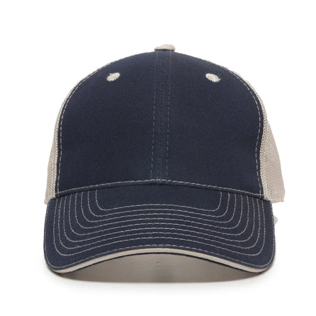 Outdoor Cap GWT-101M Cotton Twill Garment Washed Structured Trucker Hat Unisex Accessories Hats & Caps