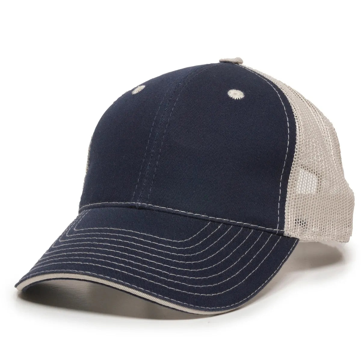 Outdoor Cap GWT-101M Cotton Twill Garment Washed Structured Trucker Hat Unisex Accessories Hats & Caps